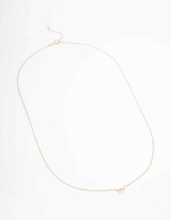 Gold Plated Sterling Silver 777 Angel Number Pendant Necklace