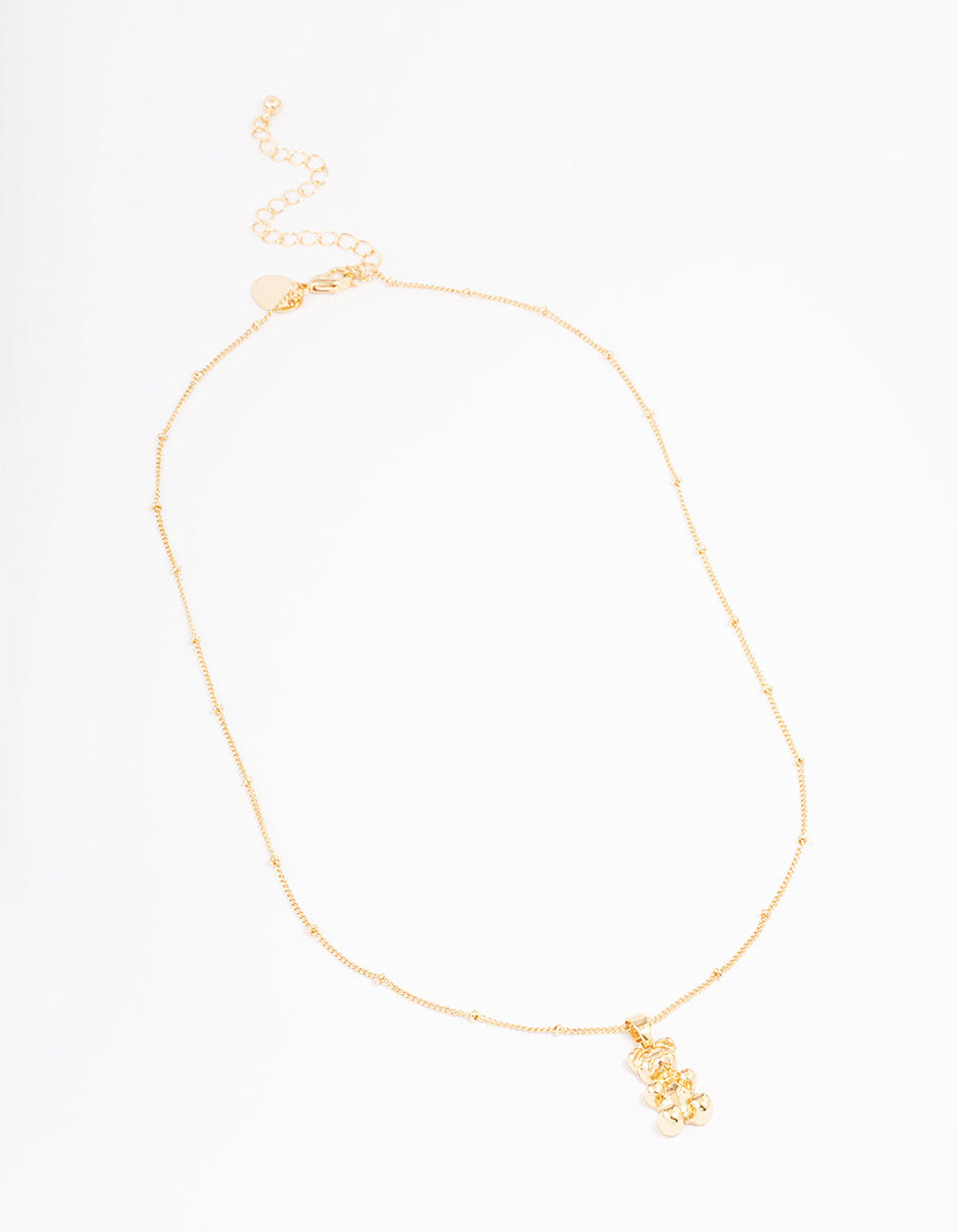 Gold Plated Bear Ball Short Necklace