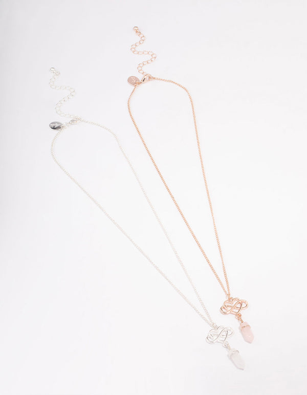 Mixed Metal Semi-Precious Infinity Necklace Pack
