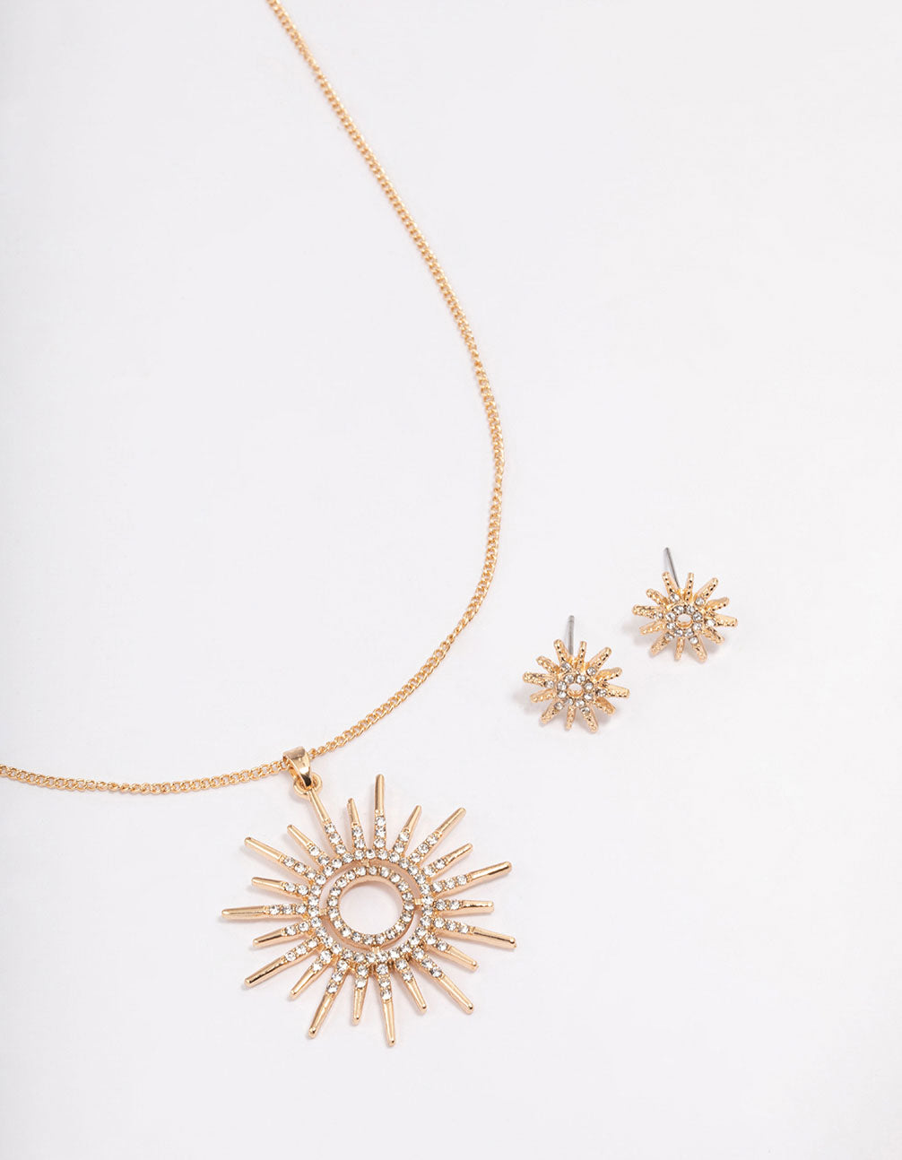 Gold Statement Diamante Jewellery Set