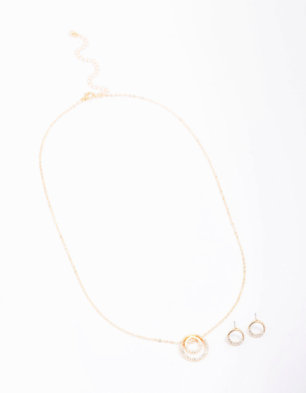 Gold Double Open Circle Jewelley Set