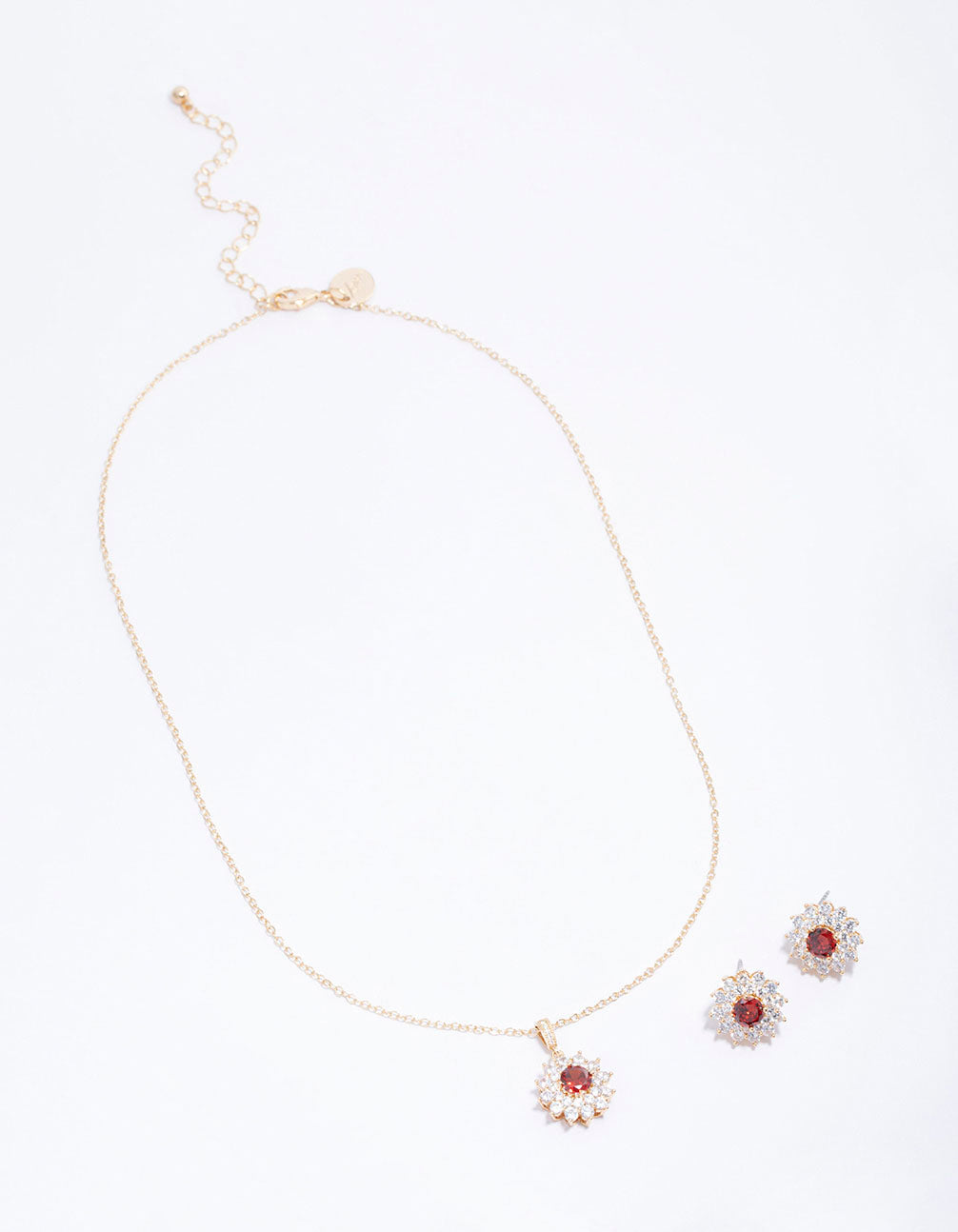 Gold Cubic Zirconia Daisy Jewellery Set