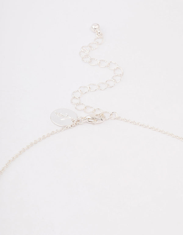 Silver Plated Diamante Cross Fine Pendant Necklace