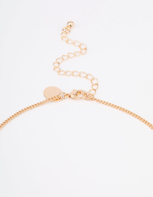 Gold Raffia Fan Necklace