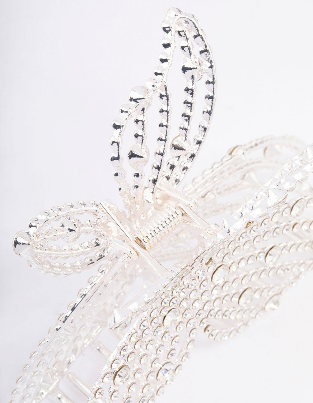 Silver Diamante Butterfly Hair Claw Clip