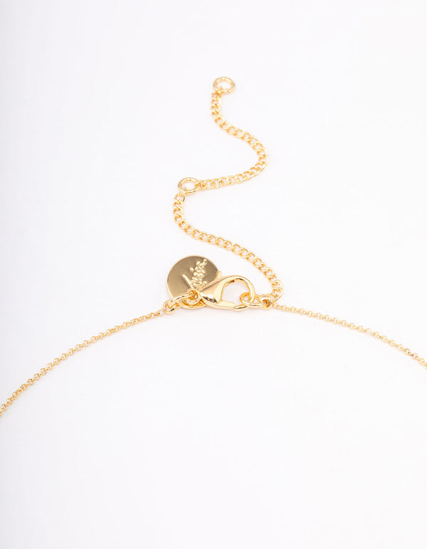 Gold Plated Cubic Zirconia Lariat Y-Shaped Necklace
