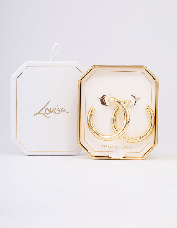 Gold Plated Large Hoop Earrings