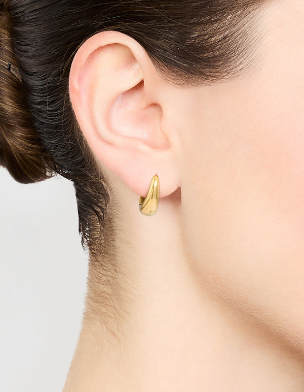 Waterproof Gold Plated Stainless Steel Mini Drop Huggie Earrings
