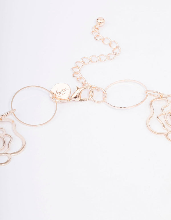 Rose Gold Rose Link Necklace