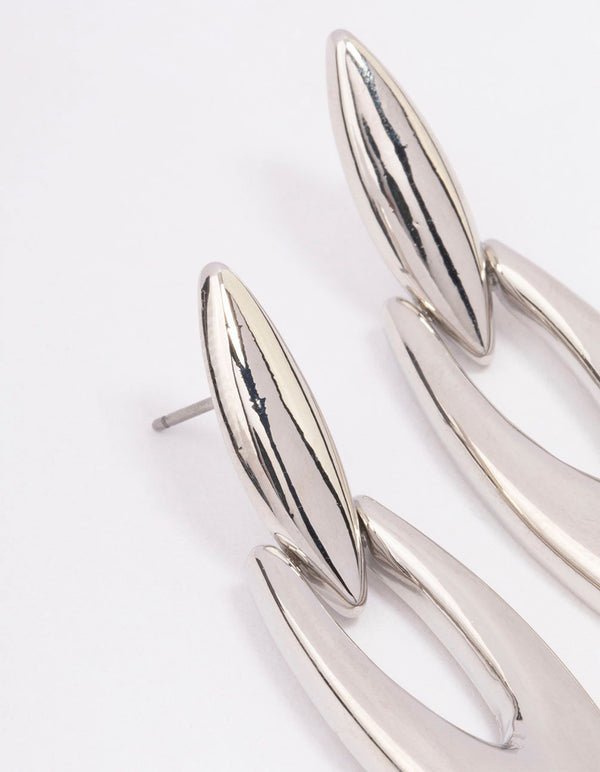 Silver Fine Pointed Drop Earrings
