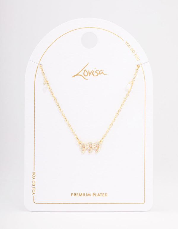 Gold Plated 999 Angel Number Cubic Zirconia Pendant Necklace