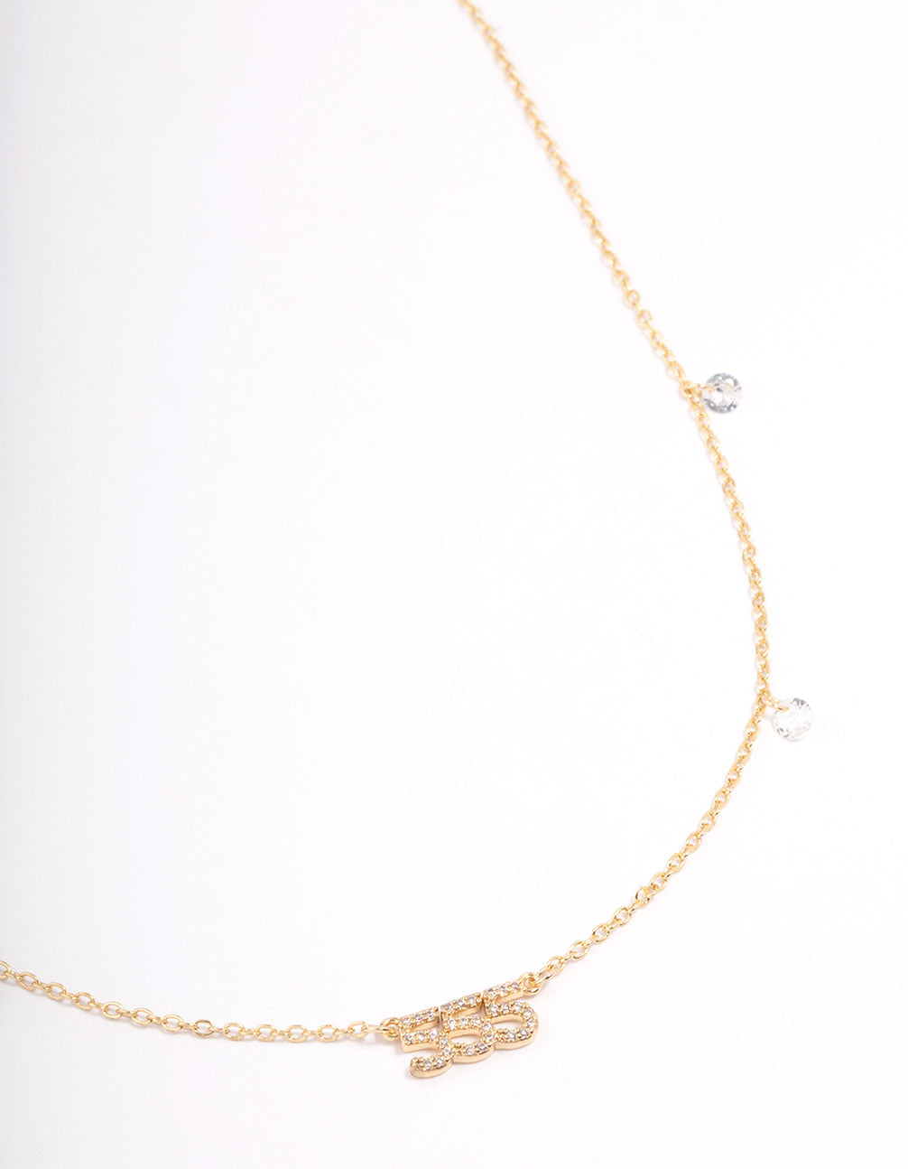 Gold Plated 555 Angel Number Cubic Zirconia Pendant Necklace