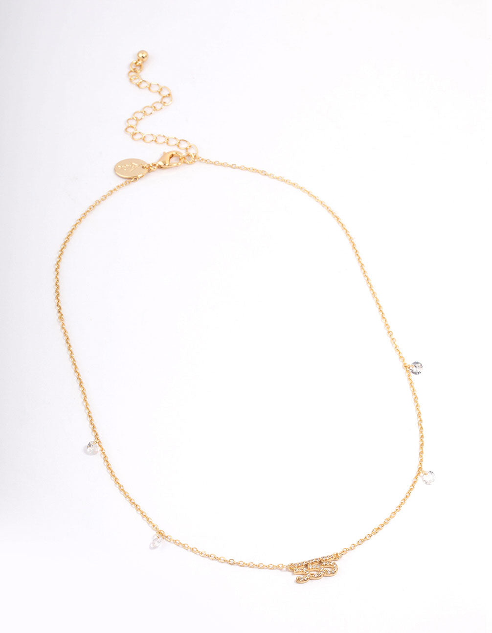 Gold Plated 555 Angel Number Cubic Zirconia Pendant Necklace