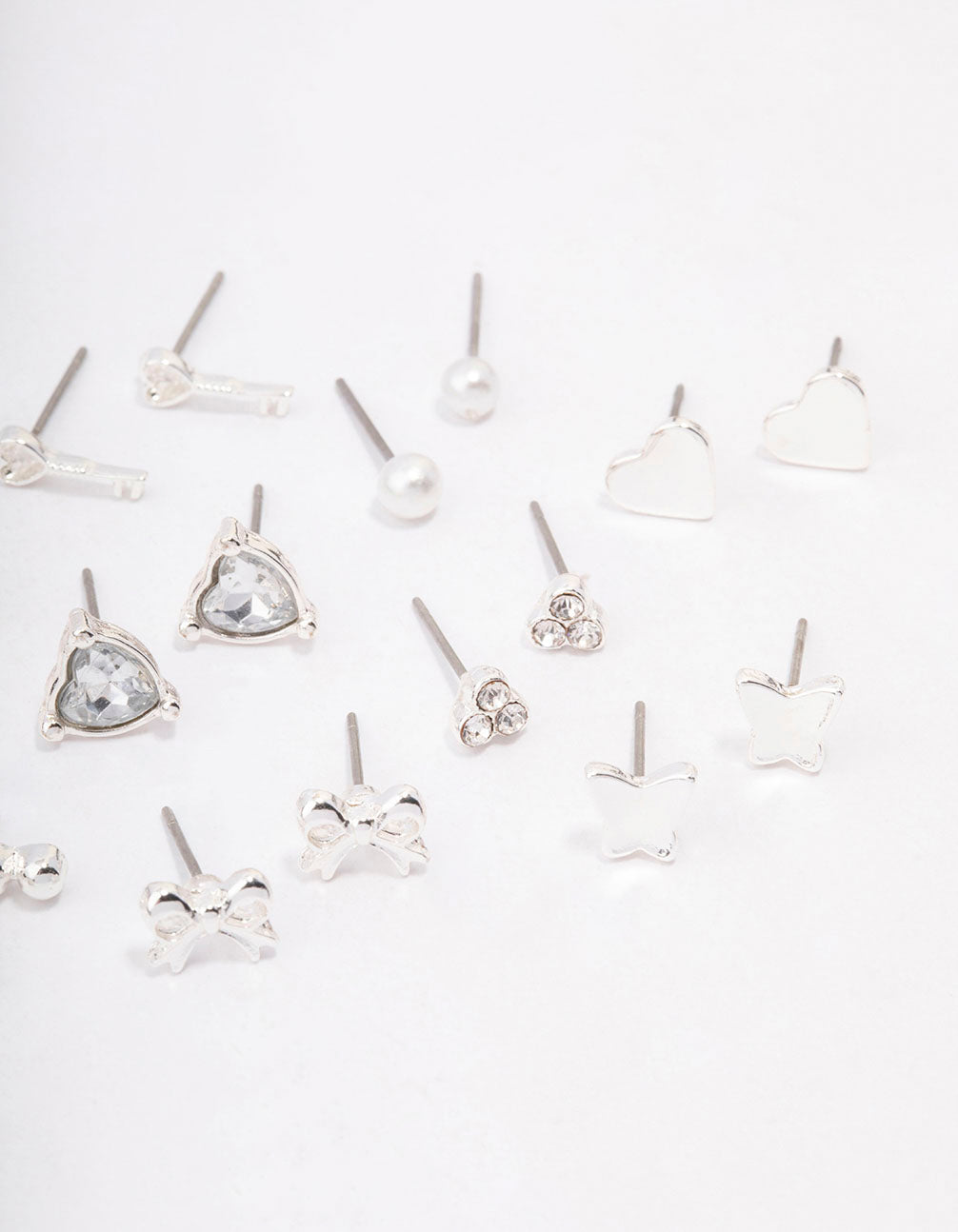 Silver Key Bow Earring 12-Pack