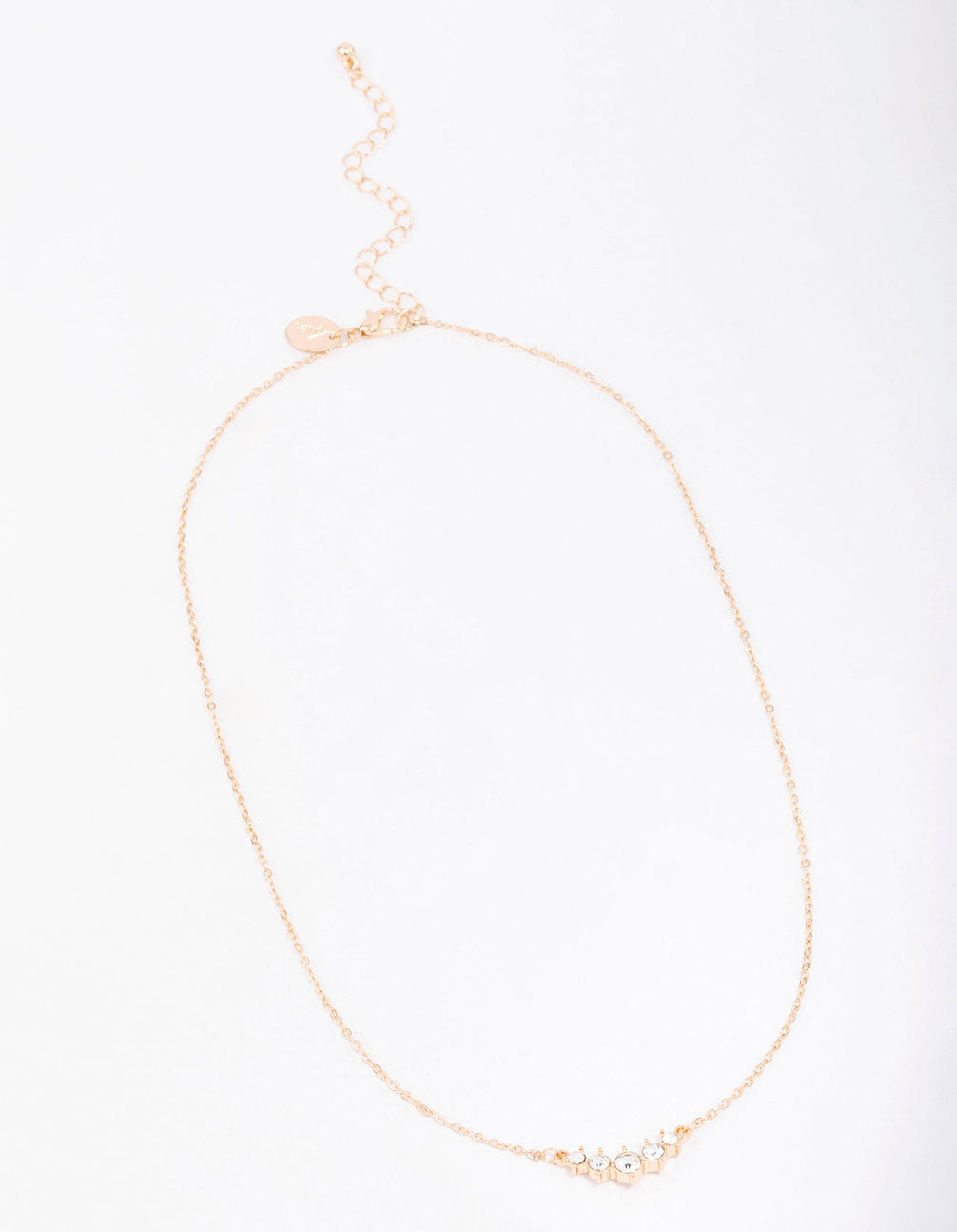 Gold Graduating Diamante Layered Chain Necklace