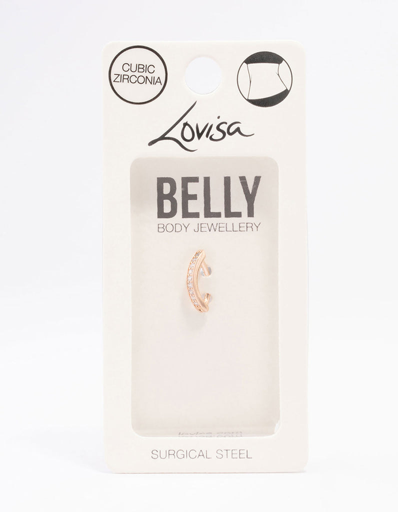 Rose Gold Plated Surgical Steel Curved Belly Ring Lovisa