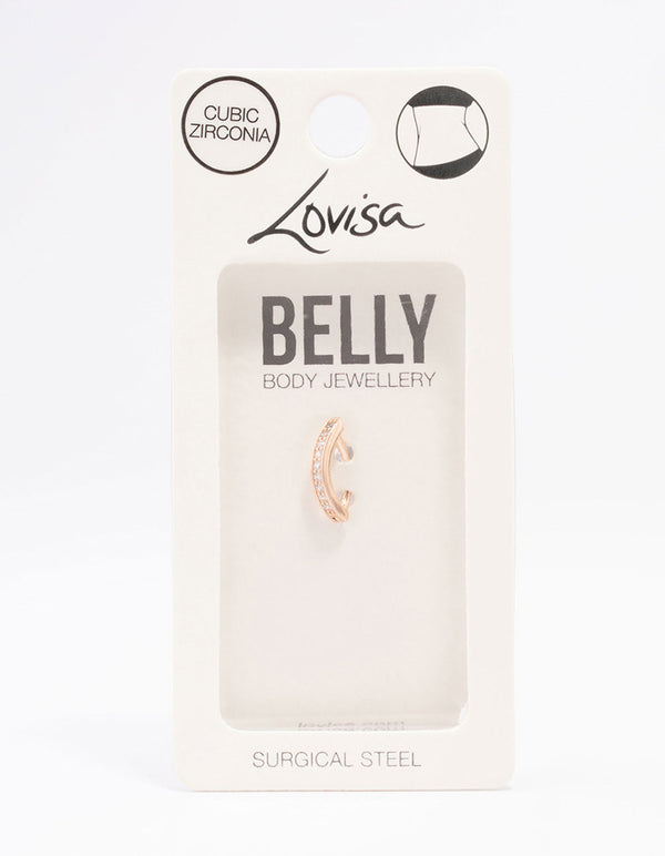 Rose Gold Plated Surgical Steel Curved Belly Ring