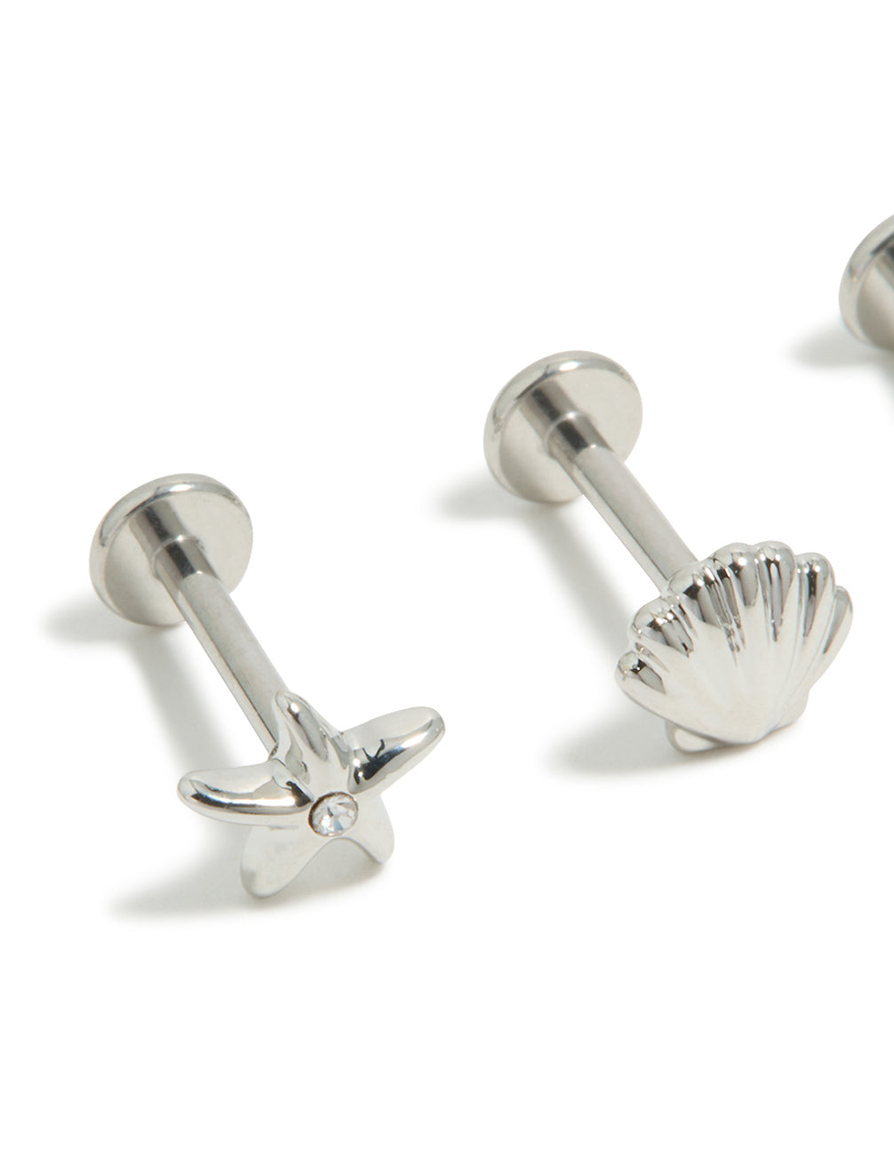 Surgical Steel Sea Shell Flat Back 3-Pack