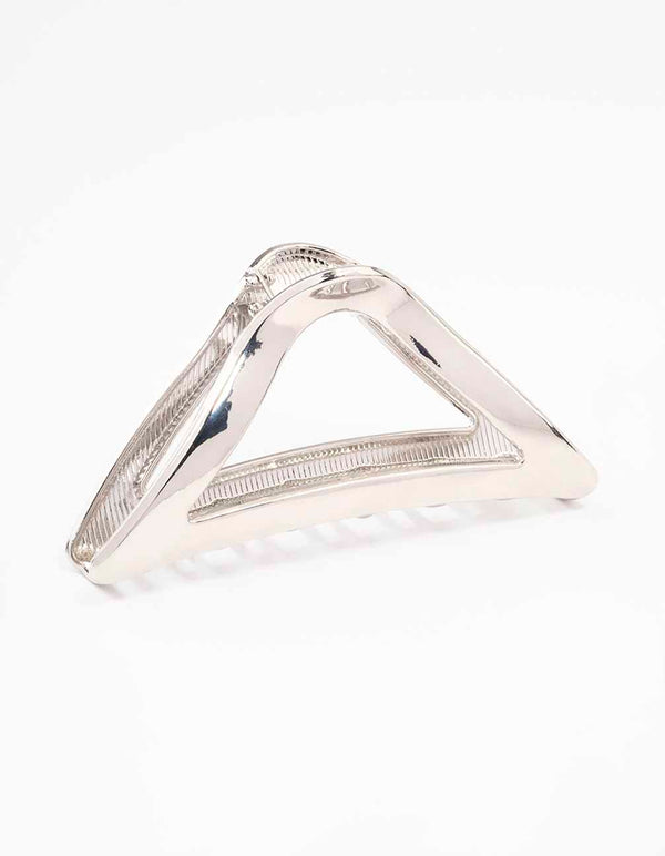 Silver Triangle Cut-Out Hair Claw Clip