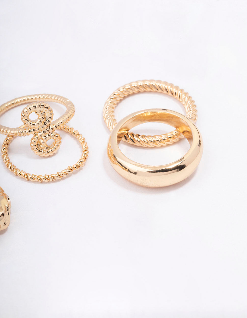 Gold Mixed Textured Ring 6-Pack