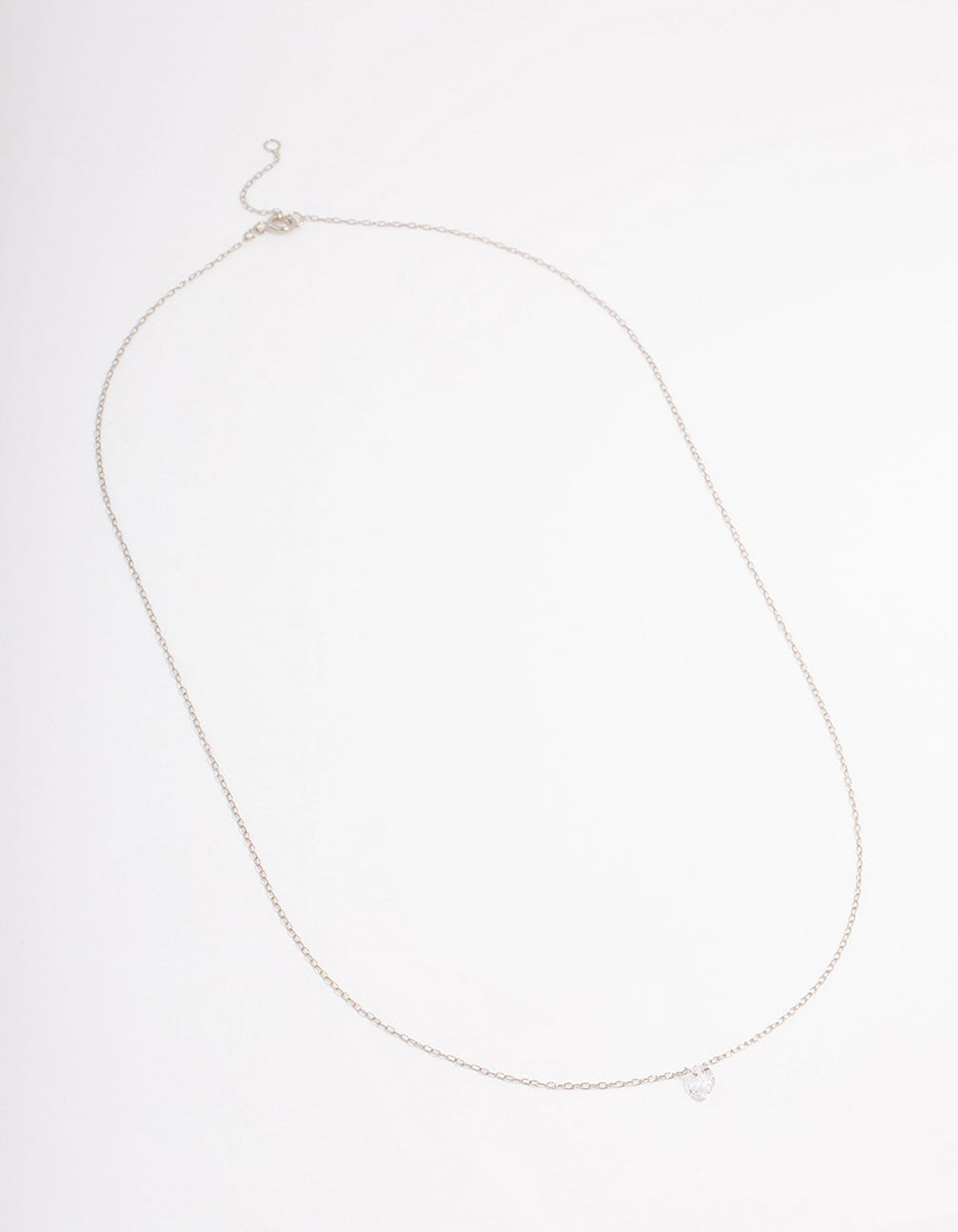 Platinum Sterling Silver Round Cubic Zirconia Pendant Necklace