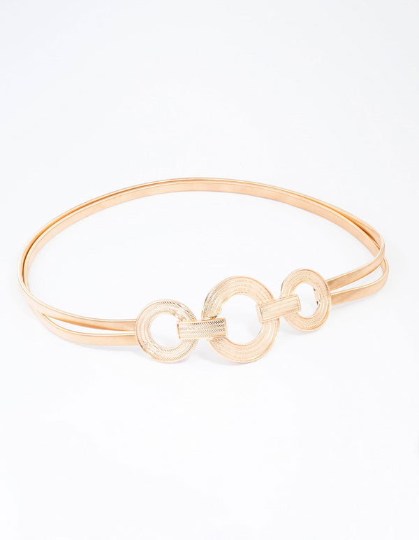 Gold Triple Circle Stretch Belt