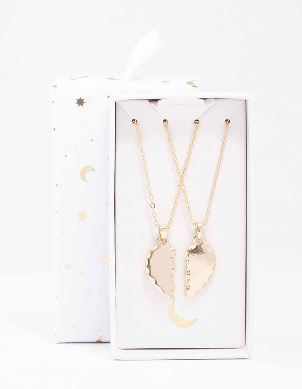 Gold Broken Heart Necklace Pack