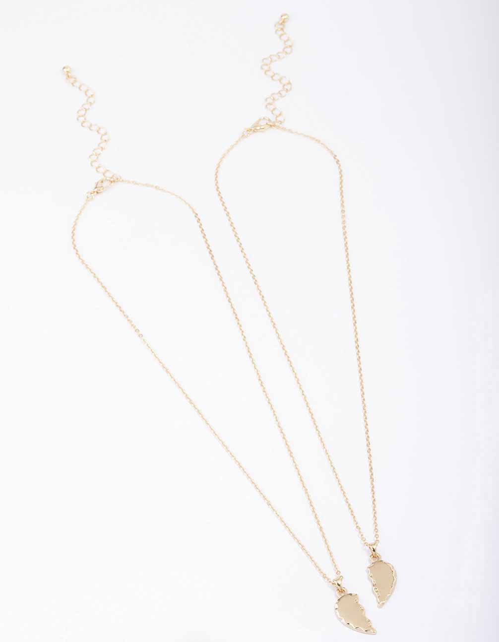 Gold Broken Heart Necklace Pack