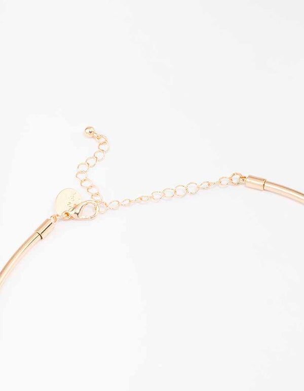Gold Oval Facet Stone Choker
