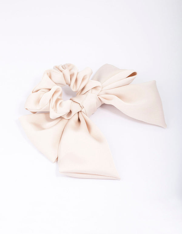 Natural Coloured Bow Hair Scrunchie