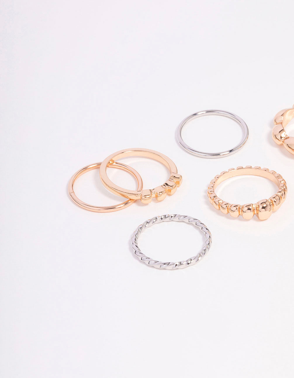Gold & Silver Two-Toned Multi Spiral Ring 9-Pack