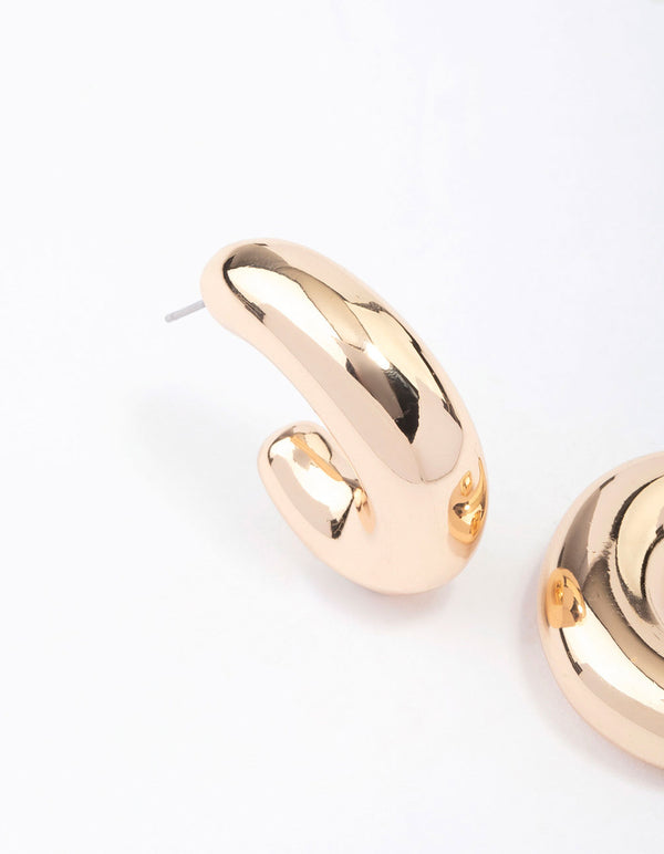 Gold Chunky Wide Hoop Earrings