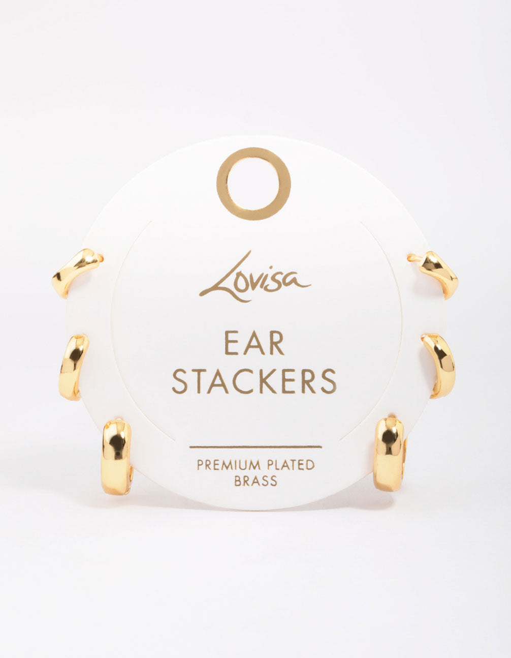 Gold Plated Brass Graduating Hoop Earring 3-Pack