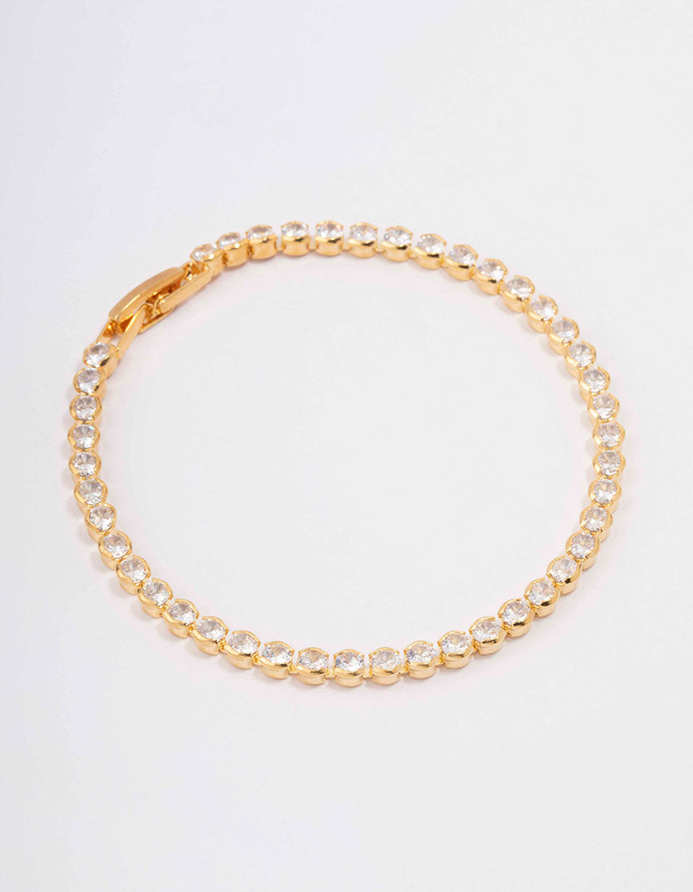 Gold Plated Brass Single Classic Tennis Bracelet