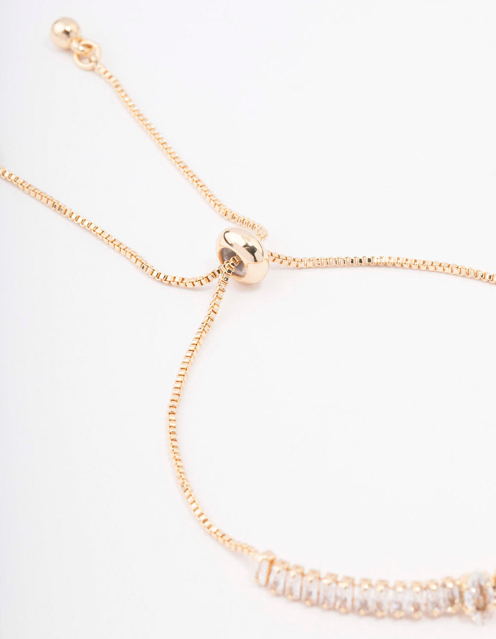 Gold Plated Brass Marquise Baguette Bracelet