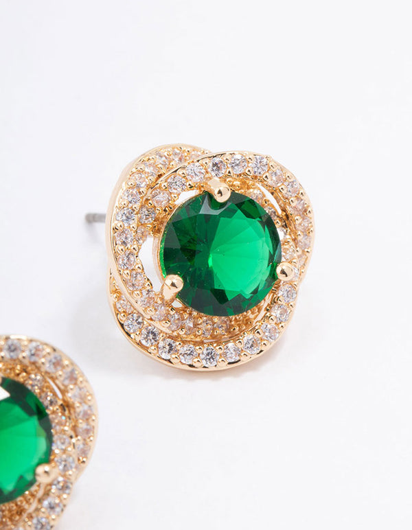 Double weave Gold Halo Earrings