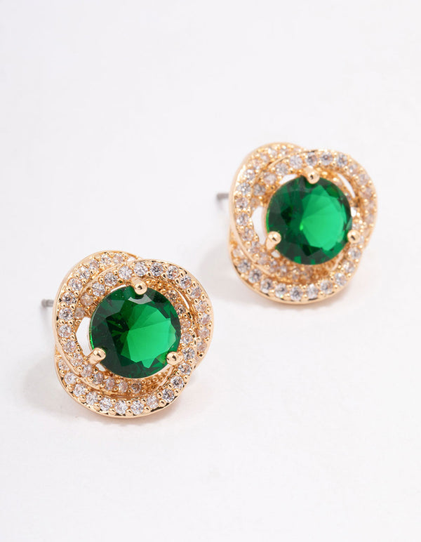 Double weave Gold Halo Earrings