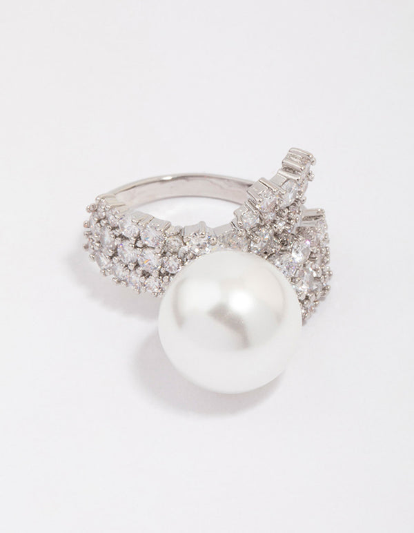 Silver Cubic Zirconia Trail Wrapped Ring