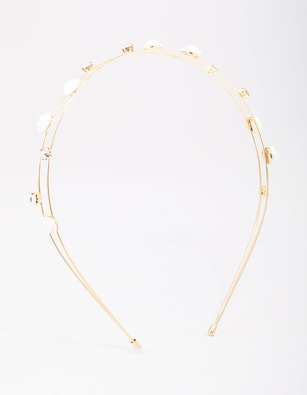 Kids Rose Gold Diamante Flower Headband