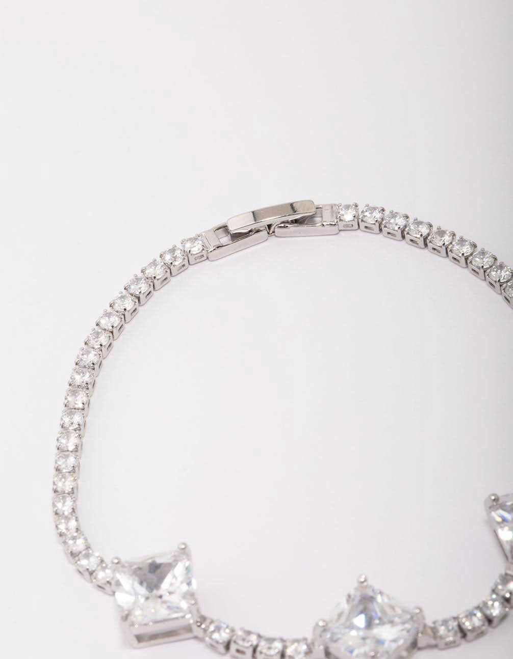 Silver Square Cubic Zirconia Bracelet