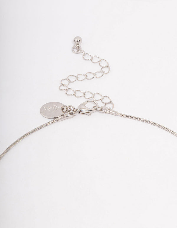 Silver Triple Diamante Necklace & Earring Jewellery Set