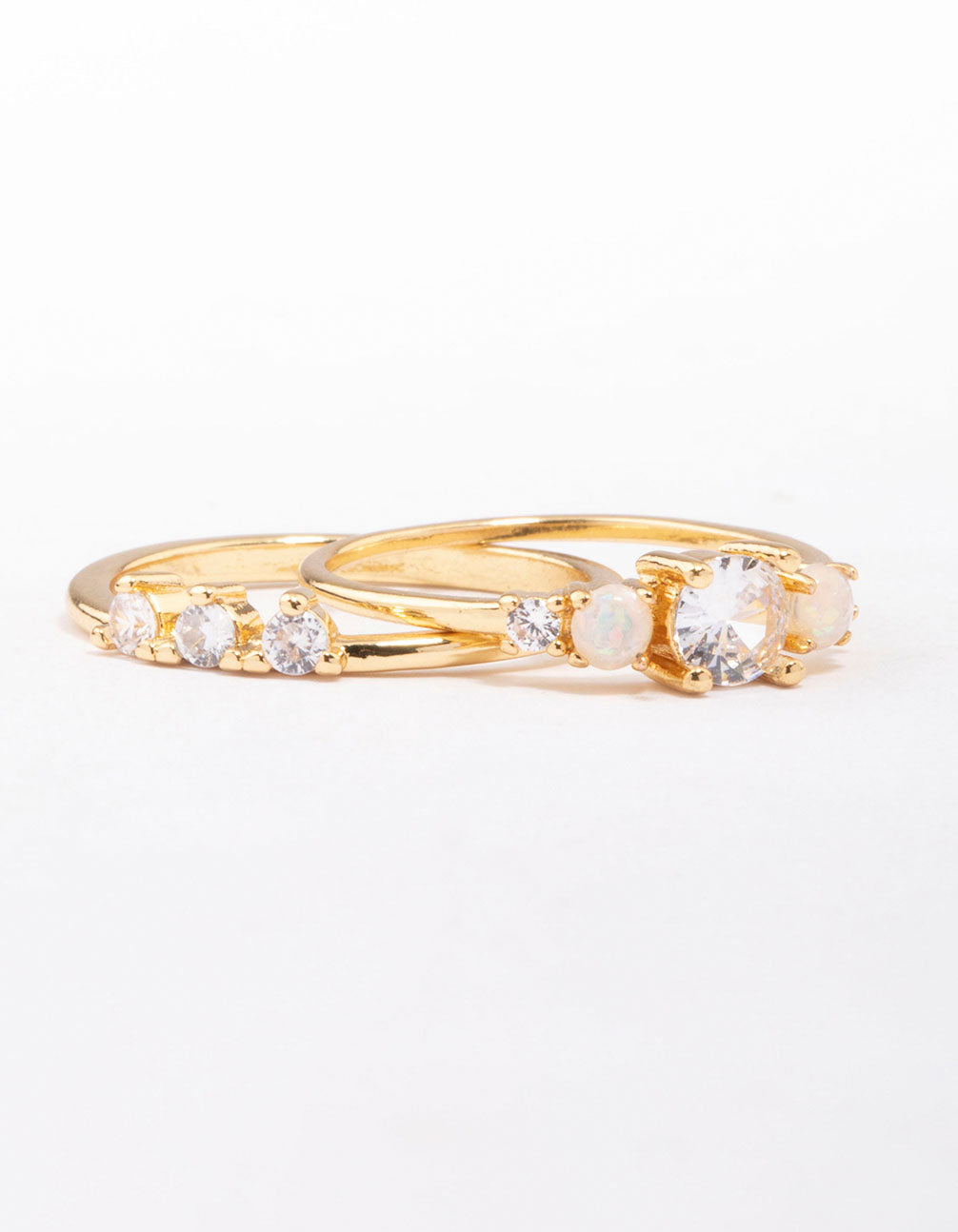 Gold Plated Petitie Cubic Zirconia Stacking Ring