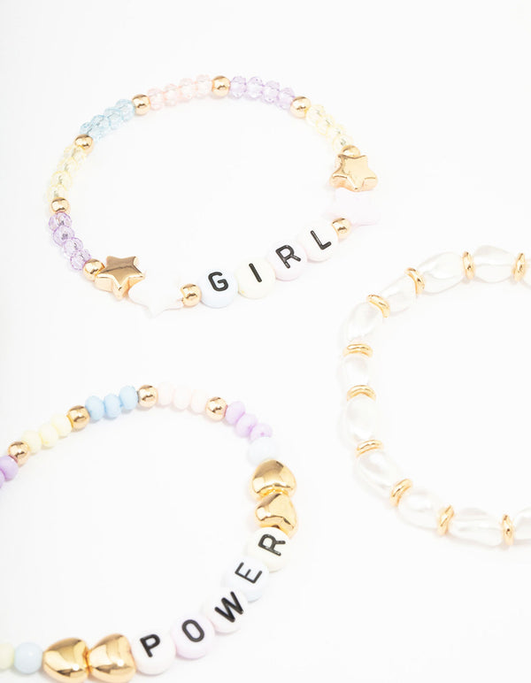 Kids Girl Power Stretch Friendship Bracelet Pack