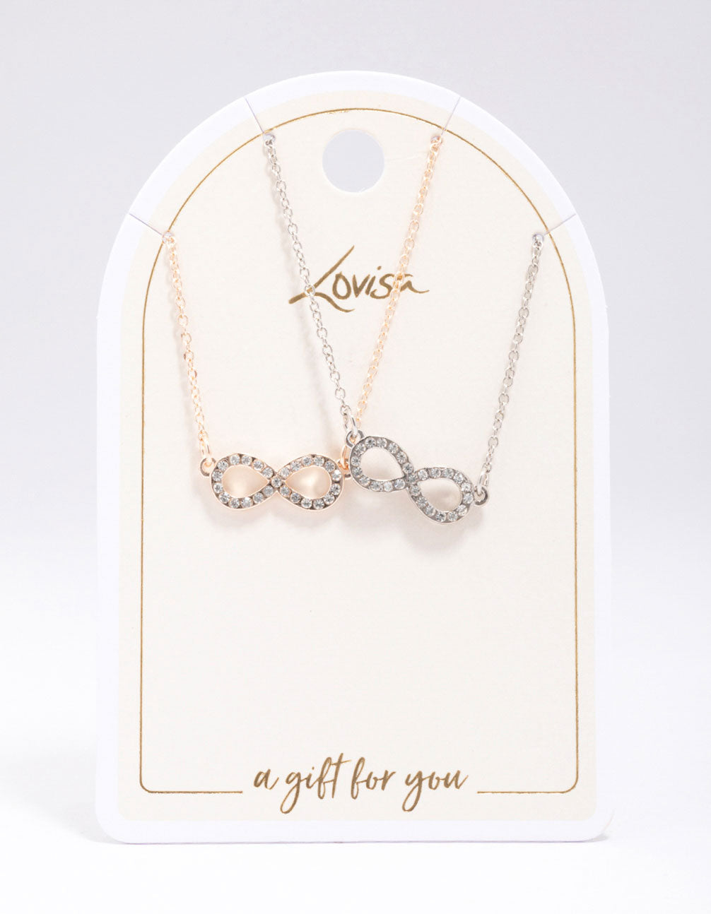 Gold & Silver Infinity Diamante Necklace Pack