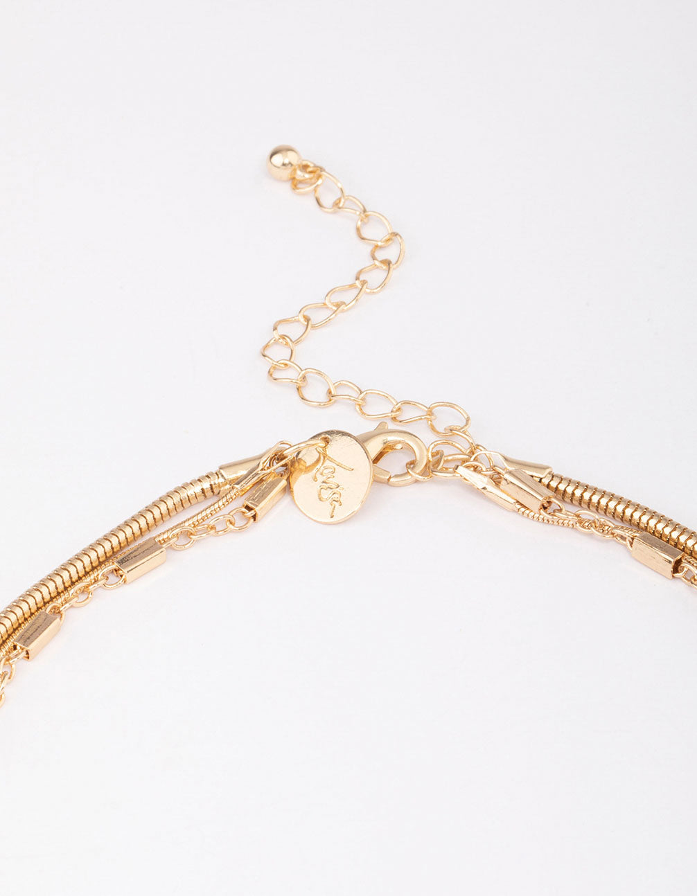 Gold Diamante & Tassel Trio Statement Necklace