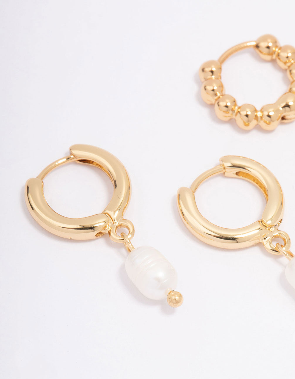 Gold Plated Freshwater Pearl Hoop Earring Pack