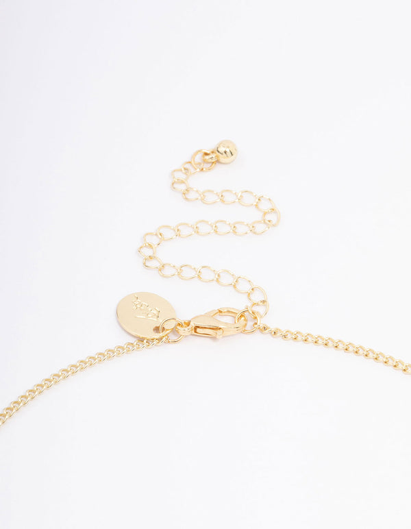 Gold Plated Ornate Cross Pendant Necklace