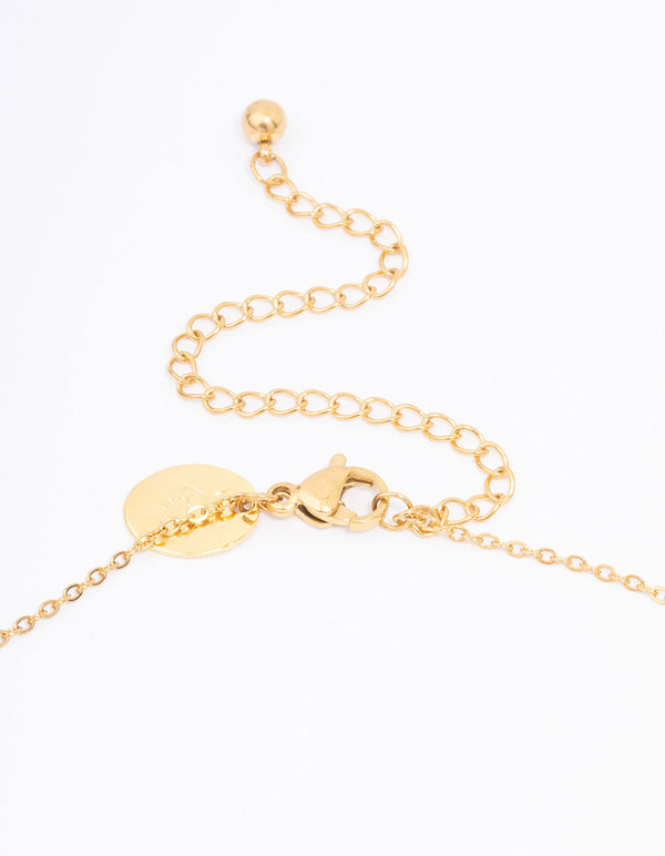 Gold Plated Plain Mini Cross Pendant Necklace