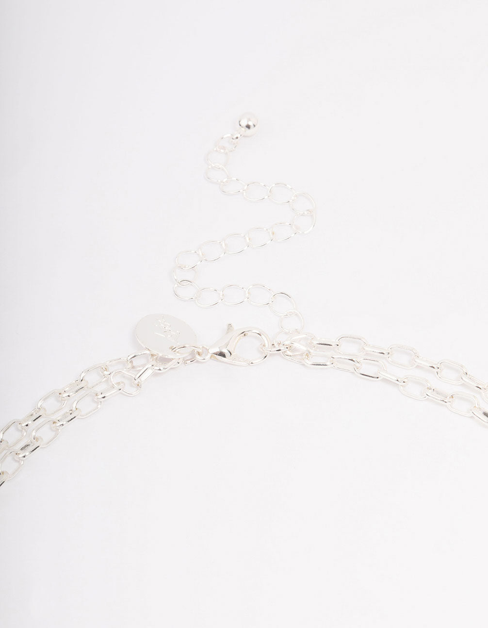 Silver Plated Chunky Cross Layered Necklace