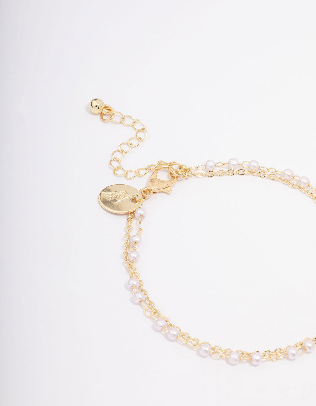 Gold Plated Diamante & Pearl Layered Bracelet